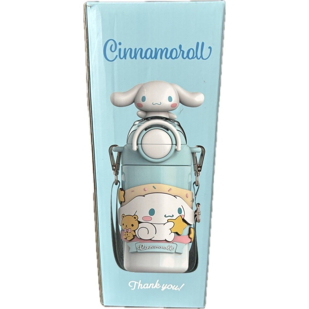 Sanrio Cinnamoroll Insulated Bottle 600mL Blue Push Button Lid With Straw